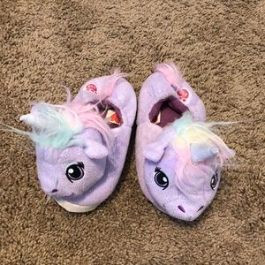 Build a Bear Unicorn slippers size M(10-12)